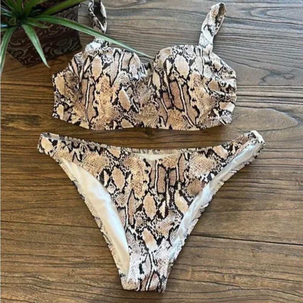 SHADE & SHORE Bikini‎ Animal Print 32B/Medium